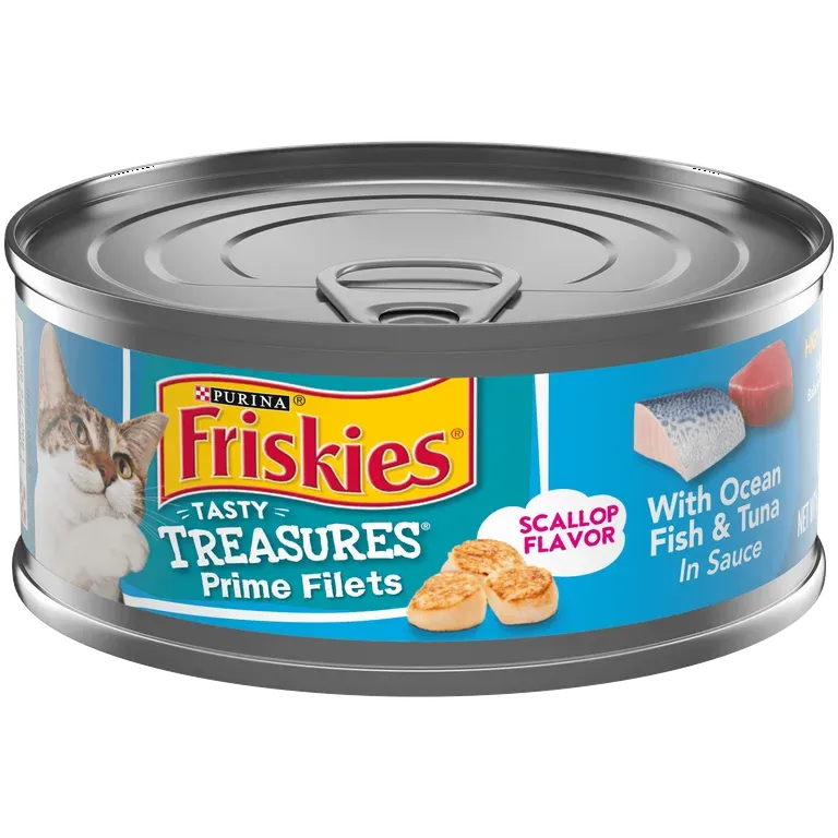 Photo 1 of (24 pack) Purina Friskies Tasty Treasures Prime Filets Wet Cat Food Tuna, 5.5 oz Can
