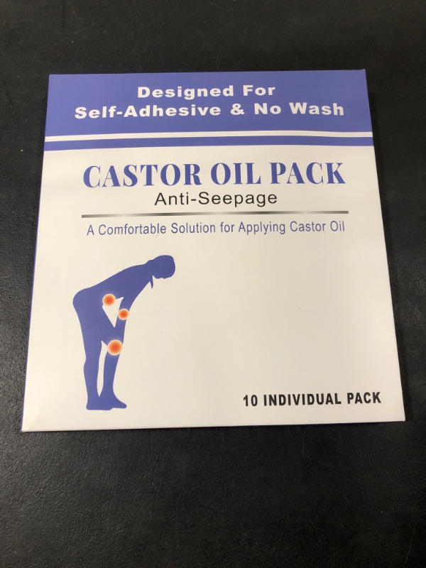 Photo 1 of 10Pcs Castor Oil Pack Wrap, Castor Oil Packs for Liver, Highly Absorbent 8.7"*7.9" Self-Adhesive Castor Oil Wrap Organic Cotton, No Wash, Easy to Use, Anti-Seepage(Oil Not Included) 10 Count (Pack of 1)