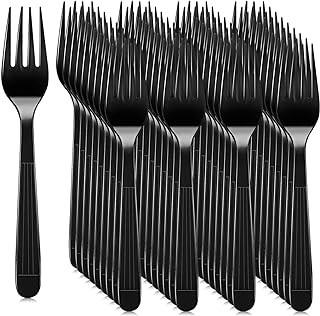 Photo 2 of 100 black  disposable  forks 