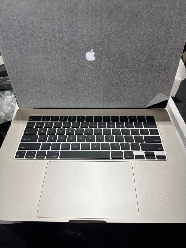 Photo 7 of Apple 2024 MacBook Air 15-inch Laptop with M3 chip: 15.3-inch Liquid Retina Display, 8GB Unified Memory, 256GB SSD Storage, Backlit Keyboard, 1080p FaceTime HD Camera, Touch ID; Starlight 8GB RAM 256GB Starlight Without AppleCare+