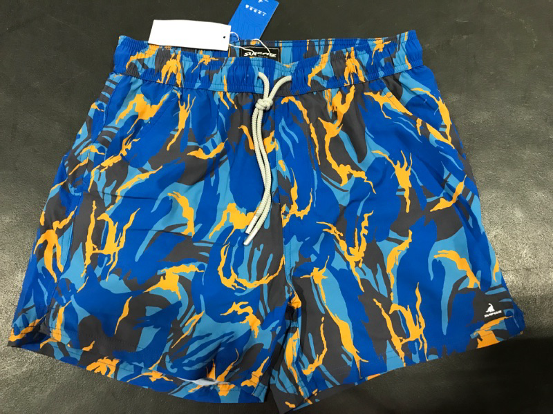 Photo 2 of [Size M] SURF CUZ Mens Swim Trunks with Compression Liner Quick Dry Bathing Suits Beach Swim Shorts with Pockets
