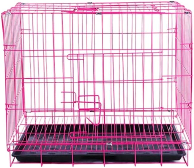 Photo 1 of  Pet Folding Cage Collapsible Dog Cage Dog Crate Small Metal Wire Dog Crate with Leak- Pan