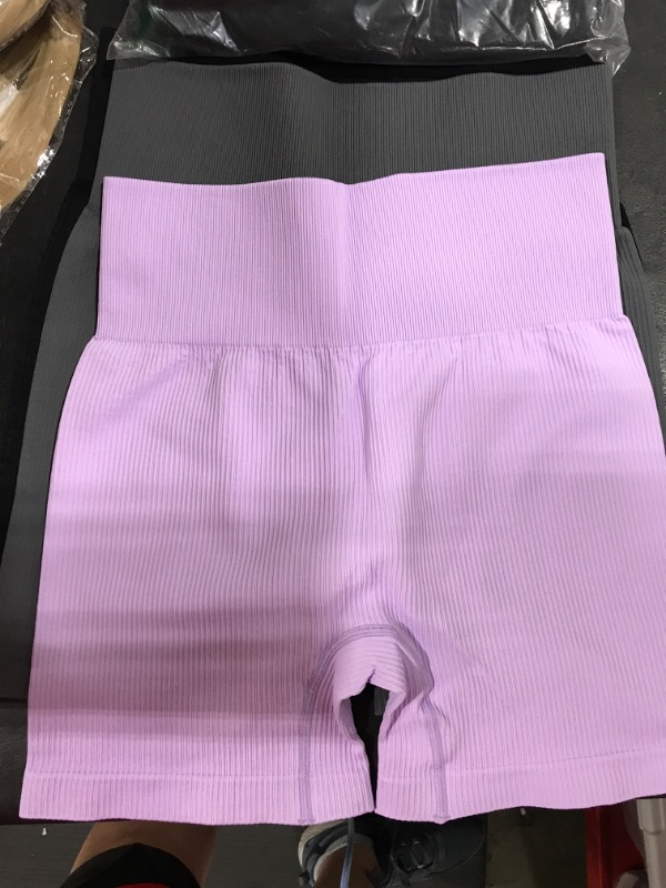 Photo 2 of [Size M] Sport Studio Solid Seamless Knitted Athletic Shorts, Suitable For Yoga Exercises- 3 Pack