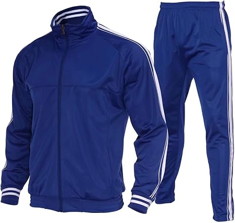 Photo 1 of [Size M] Tanderin Men's Tracksuit Athletic Zipper Pockets Casual Sports Jogging Sweatsuit 2 Piece Tracksuit Sets?Royalblue M)