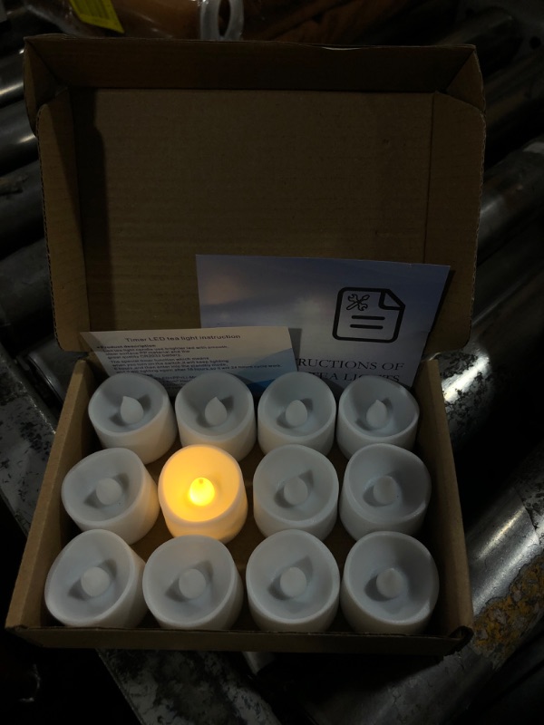 Photo 2 of Amagic Flameless Votive Candles with Timer, 6 Hours On and 18 Hours Off in 24 Hours Cycle Automatically 12 Pack Battery Operated LED Tea Lights for Wedding Table Centerpiece, Home Decor 12pcs timer tea lights