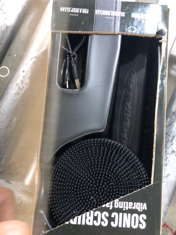 Photo 1 of Vibrating Back Scrubber for Shower with Retractable Handle, Soft Silicone Back Scrubber for Shower, Luxury Massage Body Brush for Deep Clean, 4 Vibrating Modes, Rechargeable Black