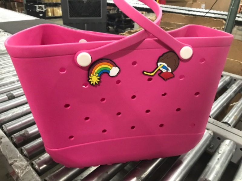 Photo 1 of Beach Bag Rubber Tote Bag - Waterproof Travel Bag for Women Washable Tote Bag Handbag for Sports Beach Market Pool
