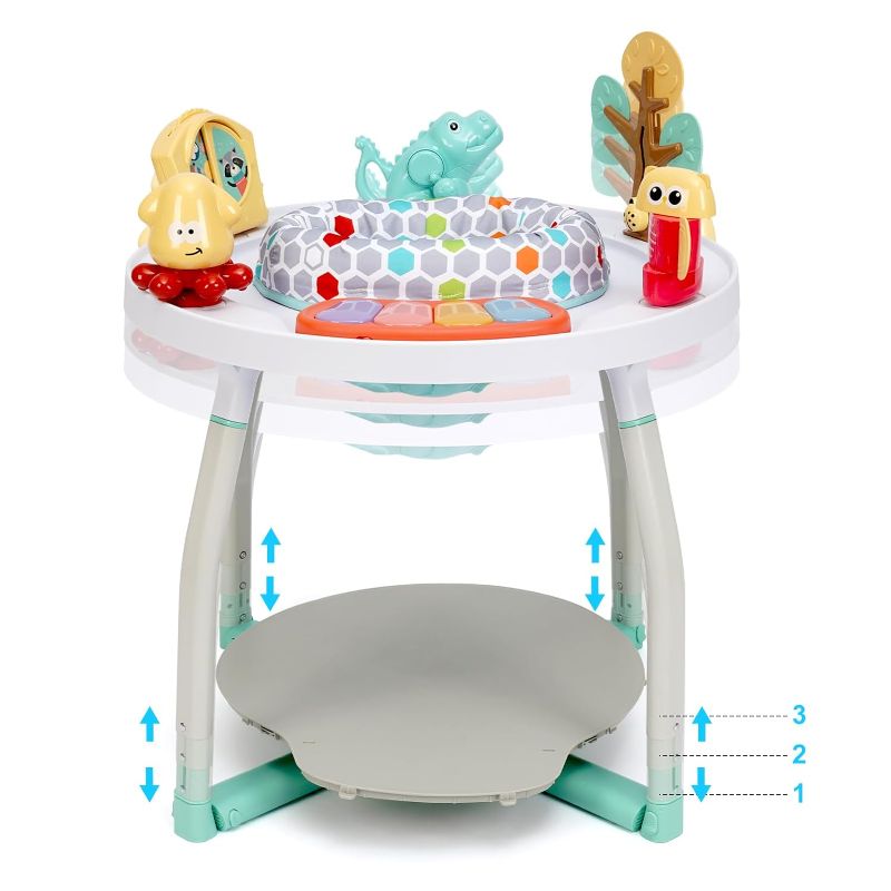 Photo 1 of 5-in-1 Activity Center, Tummy Time, Activity Center, Baby Balance Board, Toddler Activity Table, Table and Chair, Activity Center for Baby with 360° Rotating Seat, 3 Adjustable Height. 4M+
