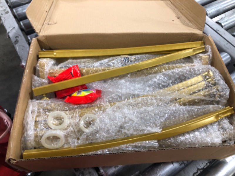 Photo 1 of 8FT Gold Round Backdrop Stand Metal Circle Balloon Arch Frame Wedding Arch for Ceremony Birthday Party Anniversary Bridal Graduation Decoration 8FTx7FT (WxH) Gold