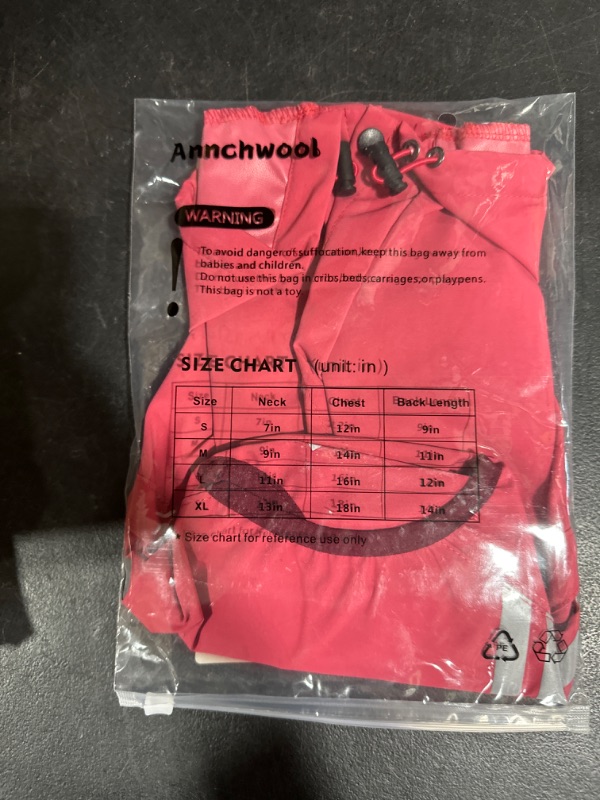 Photo 2 of Annchwool Dog Raincoat with Hood for Puppy Small Medium Dogs,Waterproof Dog Rain Coat Jacket with Reflective Strap and Leash Hole,Easy to Put On & Off...
