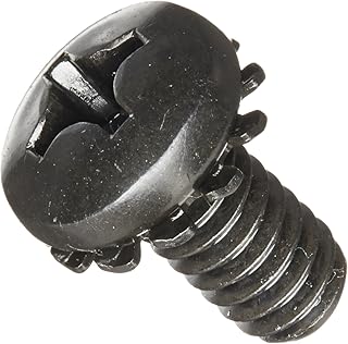 Photo 1 of 
Steel Pan Head Machine Screw With External-Tooth Lock Washer, Black Oxide Finish, Meets ASME B18.13, #3 Phillips Drive, 1/4"-20 Thread Size, 1/2" Length, Fully Threaded, Import (Pack of 50) (B00F3402ME)