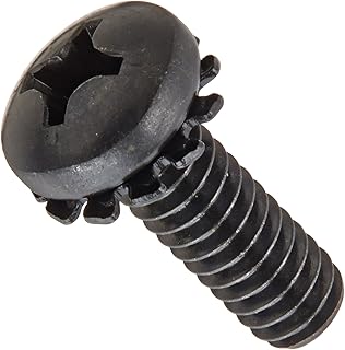 Photo 1 of 
Small Parts 0404EPPB Steel Pan Head Machine Screw w/ Tooth Lock Washer, Black Oxide Finish, ASME B18.13, #1 Phillips, #4-40 Thread Size, 1/4" Length, Fully Threaded, Import (Pack of 100) (B00F33YB4K)