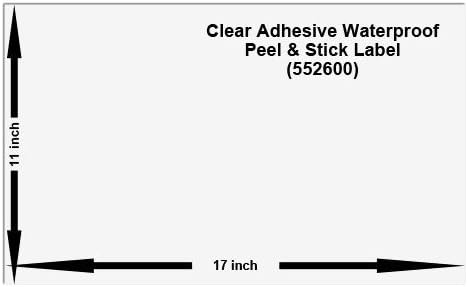 Photo 1 of 11x17 Waterproof Peel and Stick Labels, Pack of 10, White (552680)
