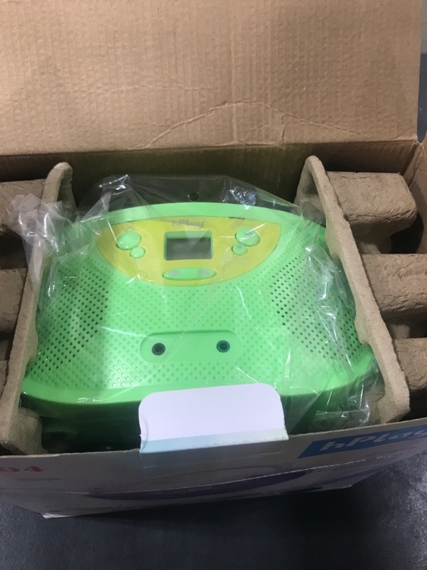 Photo 1 of GC04 Portable CD Player Boombox with AM FM Stereo Radio Kids CD Player LCD Display, Front Aux-in Port and Headphone, Supported AC or Battery Powered- Pastel Green