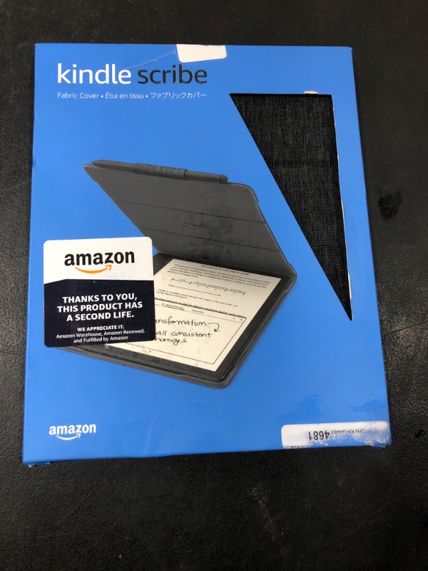 Photo 2 of Amazon Kindle Scribe Leather Folio Cover with Magnetic Attach, Sleek Protective Case Black