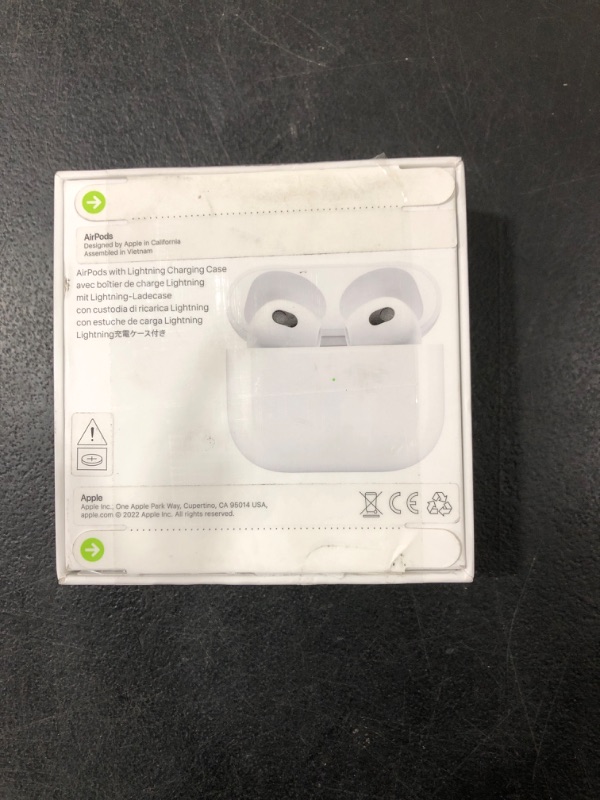 Photo 1 of Apple AirPods (3rd Generation) Wireless Ear Buds, Bluetooth Headphones, Personalized Spatial Audio, Sweat and Water Resistant, Lightning Charging Case Included, Up to 30 Hours of Battery Life Without AppleCare+