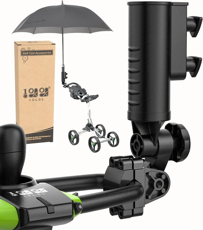 Photo 1 of 10L0L Heavy Duty Golf Push Cart Umbrella Holder, Aluminium Alloy Base Super Strong Windproof, Universal Umbrella Stand for Mobility Scooter, Stroller, Wheelchair, Beach Chair
