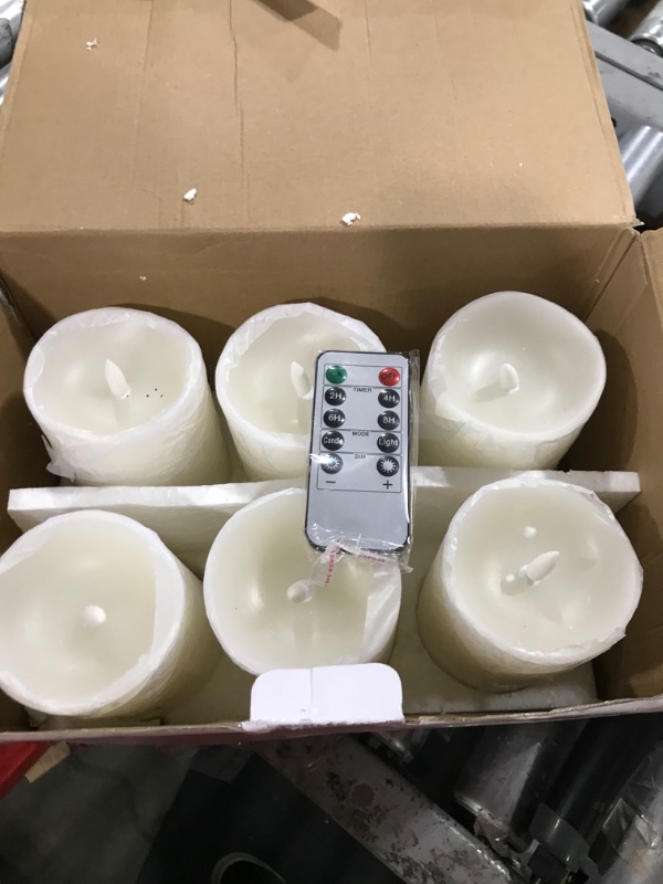 Photo 1 of LED Pillar Candle Large - Christmas Flickering Flameless Candles, 6 inches Real Wax Battery Operated Candles, Ivory White Candles for Valentines Wedding Holiday Party Home Decor, Set of 6 6in Candle