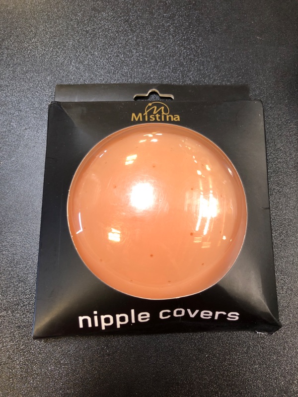 Photo 2 of 2PCS Nipple Cover Sticky Adhesive Silicone Nipple Pasties Reusable Pasty Nipple Covers for Women with Travel Box 1 pair 8cm Nude Original