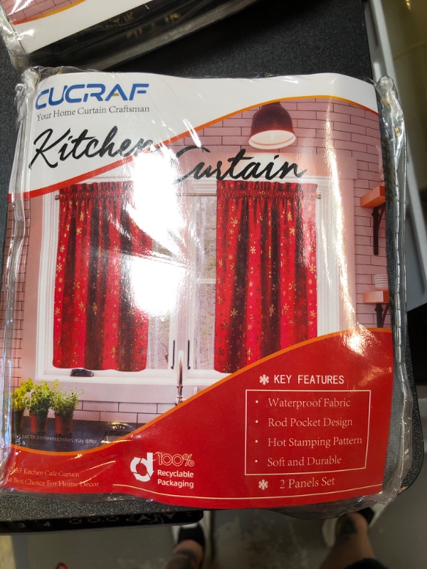 Photo 1 of CUCRAF Velvet Kitchen Curtains 45 inch Length GRAY 