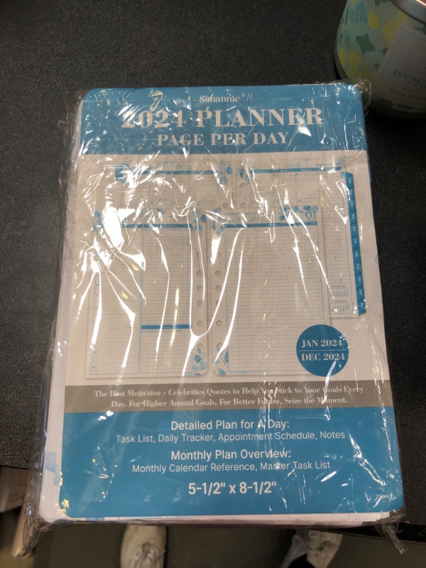 Photo 2 of 2024 Planner Refills – Jan. 2024 - Dec. 2024, Two Pages Per Day Daily ? Monthly Planner, 5.5" x 8.38", Ring-Bound Organizer, Tabs, Quotes, Prioritized Task, Daily Tracker/Notes, Appointment Schedule
