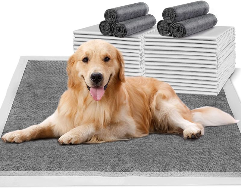 Photo 1 of Dog Pee Pads Extra Large 28" x 34", 30 Count, Charcoal Puppy Pads XL, Potty Pet Training Pads with Adhesive Sticky Tape, Super Absorbent & Leak-Proof Disposable Pad for Doggies
