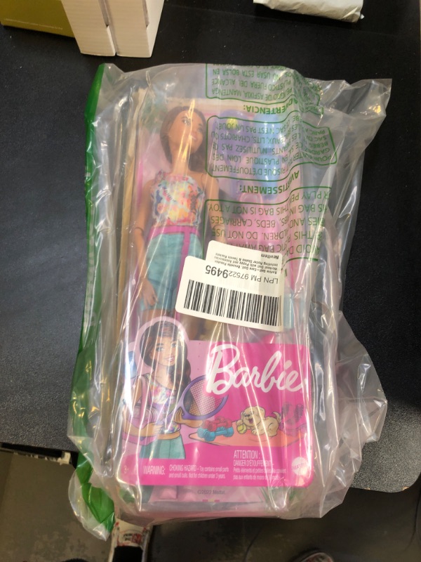 Photo 1 of Barbie Doll, Kids Toys, Brunette Doll with Pet Puppy, Barbie Sets, Workout Theme with Accessories, Self-Care Series, Roller Skates and Tennis Tennis Multicolor