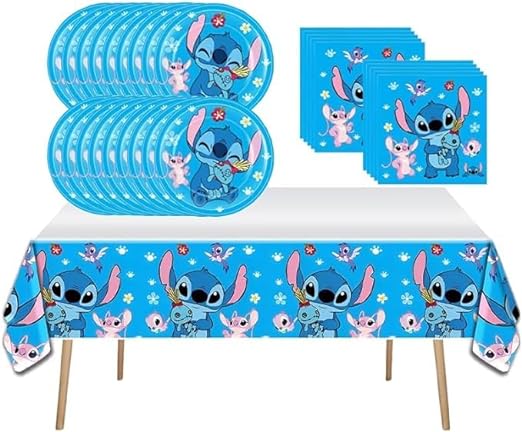 Photo 1 of 41pcs Birthday Party Supplies 20 Plates + 20 Napkin + 1Tablecloth for Birthday Party Decorations, for Girls and Boys
