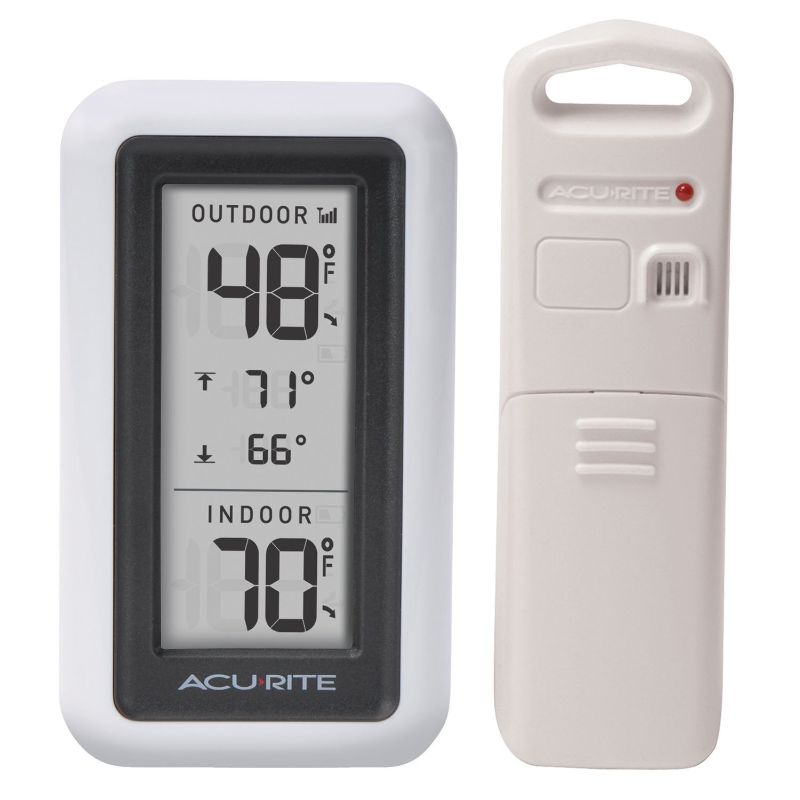 Photo 1 of AcuRite Digital Thermometer with Indoor, Outdoor Temperature and Daily High and Lows (00424CA), White
