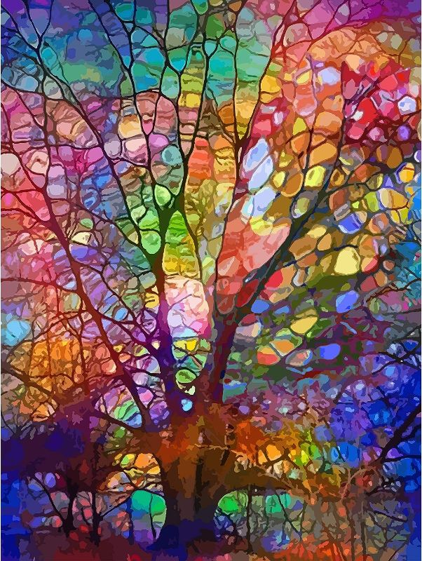 Photo 1 of Petrala Paint by Number for Adults DIY Acrylic Paint by Numbers Kits on Canvas Tree of Life Drawing Colorful Paintworks Artwork for Beginner Without Frame, 16 x 20 Inch
