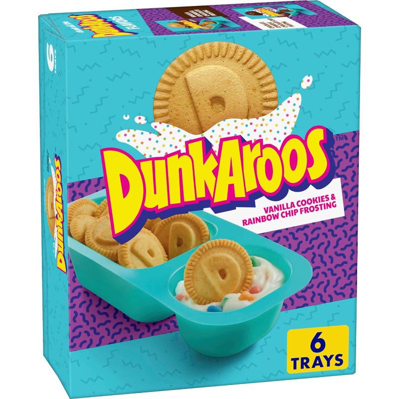 Photo 1 of Dunkaroos Vanilla Cookies and Rainbow Chip Frosting, 1 oz, 6 ct
exp aug 2024