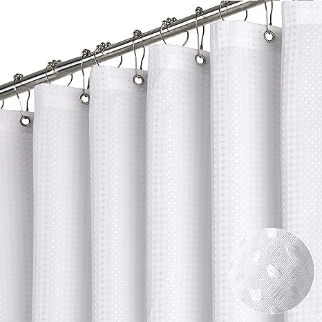 Photo 1 of White shower curtain fabric with grommets