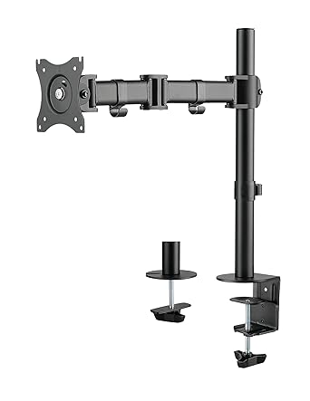 Photo 1 of VIVO Single Monitor Arm Desk Mount, Holds Screens up to 32 inch Regular and 38 inch Ultrawide, Fully Adjustable Stand with C-Clamp and Grommet Base, VESA 75x75mm or 100x100mm, Black, STAND-V001