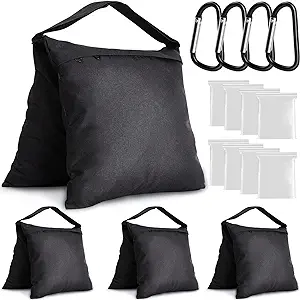 Photo 1 of Aimosen 4 Packs Sandbags Weight Bags for Light Stand Photography Video Equipment, Heavy Duty Saddlebag for Backdrop Stand, Photo Tripod, Canopy, Pop up Tent, Umbrella Base, Fishing Chair, Picnic Table