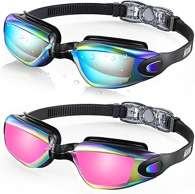 Photo 1 of Aegend Swim Goggles, 2 Pack Swimming Goggles No Leaking Adult Men Women Youth, One size fits most