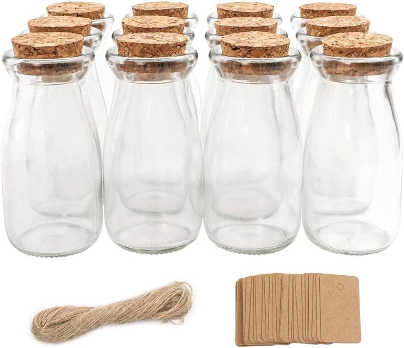 Photo 1 of CUCUMI 12pcs 3.4oz Small Glass Jars with Lids, 100ml Candy Jars Potion Bottles with Cork, Mini Jars Set for Party Wedding Favors Halloween Décor
