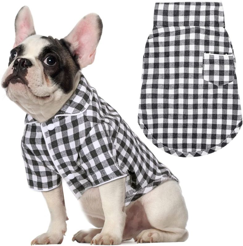 Photo 1 of Dog Shirt, Nobleza Plaid Dog Pajamas, Breathable and Skin-Friendly Puppy Clothes, Dog Outfits for Small Medium Large Dogs, Cats
