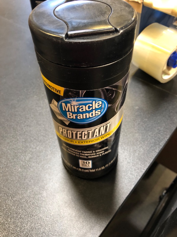 Photo 2 of Miracle Brands Auto Protectant Wipes - 30 Count, Clean & Protect Auto Surfaces Including Finished Leather, Plastic, Vinyl and Rubber