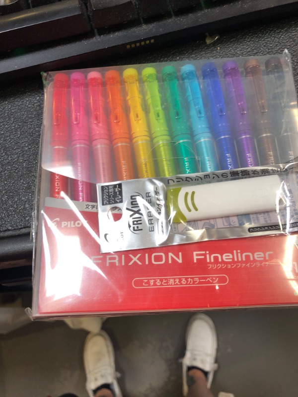 Photo 2 of Pilot Frixion Fineliner Erasable Marker Extra Fine Point 12 Colors, FriXion Eraser, Sticky Notes Value Set Extra Fine 12 Colors Ink