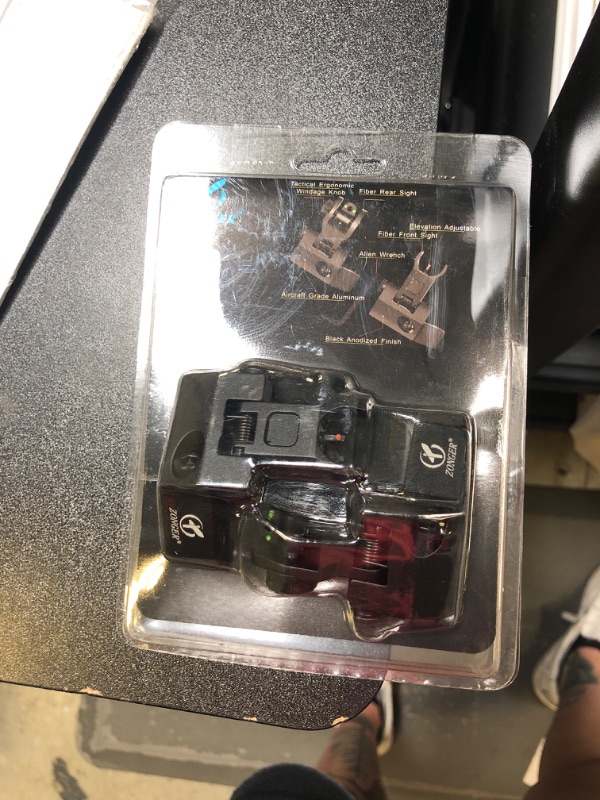 Photo 2 of 45 Degree Offset Iron Sights - Fiber Optic flip up Sights Offset Sights with Red and Green Dots Fit Picatinny & Weaver Rails- Front and Rear Sights-New