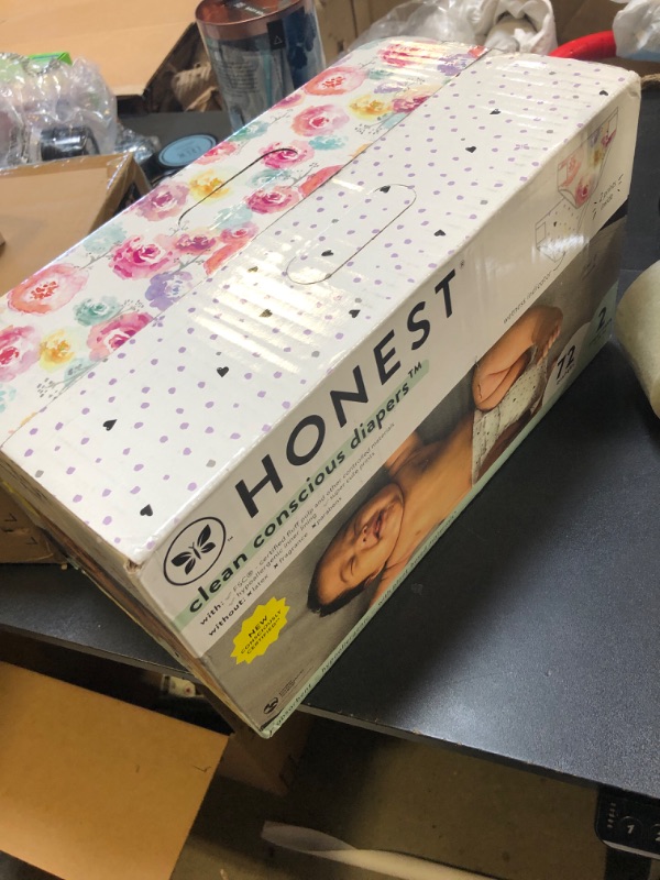 Photo 1 of The Honest Company Clean Conscious Diapers | Plant-Based, Sustainable | Young at Heart + Rose Blossom | Club Box, Size 2 (12-18 lbs), 72 Count Size 2 (72 Count) Young at Heart + Rose Blossom
