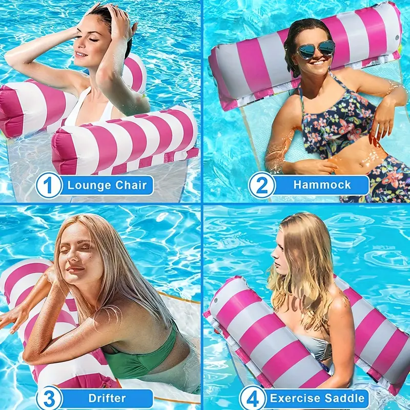 Photo 1 of Pool Floats - Pool Floats Adult Size 2-Pack, Inflatable Pool Floats, 4-in-1 Pool Floaties Hammock   Lounge Chair 