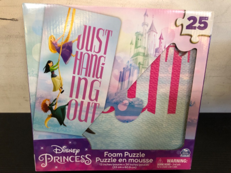 Photo 1 of Disney Princess, 25-Piece Jigsaw Foam Squishy Puzzle Just Hanging Out Rapunzel Mulan Merida, for Kids Ages 4 and up 25 Pieces Foam Puzzle