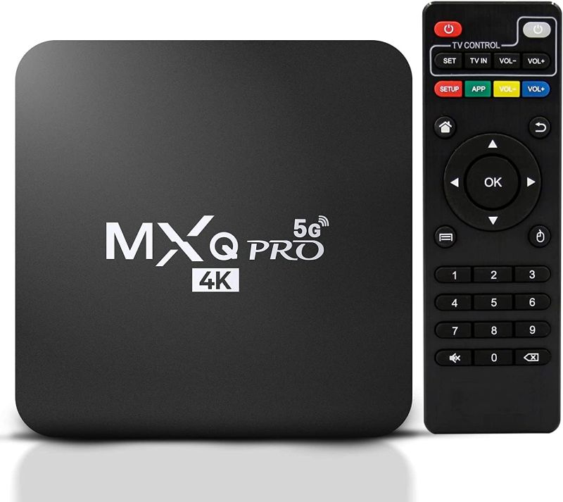 Photo 1 of MXQ PRO 4K Android 11 Smart TV Box with TV Remote Control Android TV Box with 2.4G 5G Dual Band WiFi Quadcore Processor Home Media Player with 4K Resolution and Full HD Converter (16GB ROM 2GB RAM)

