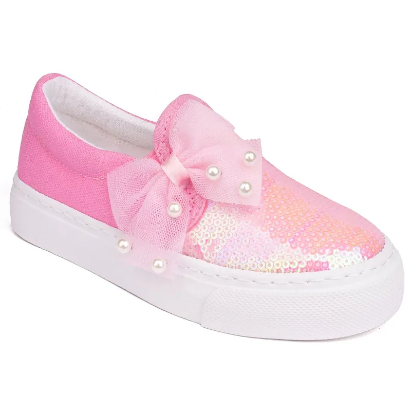 Photo 1 of size 12   Girls Kids Sneakers Loafer Shoes Toddler Slip On Sequins Glimmer Glitter Sparkle  