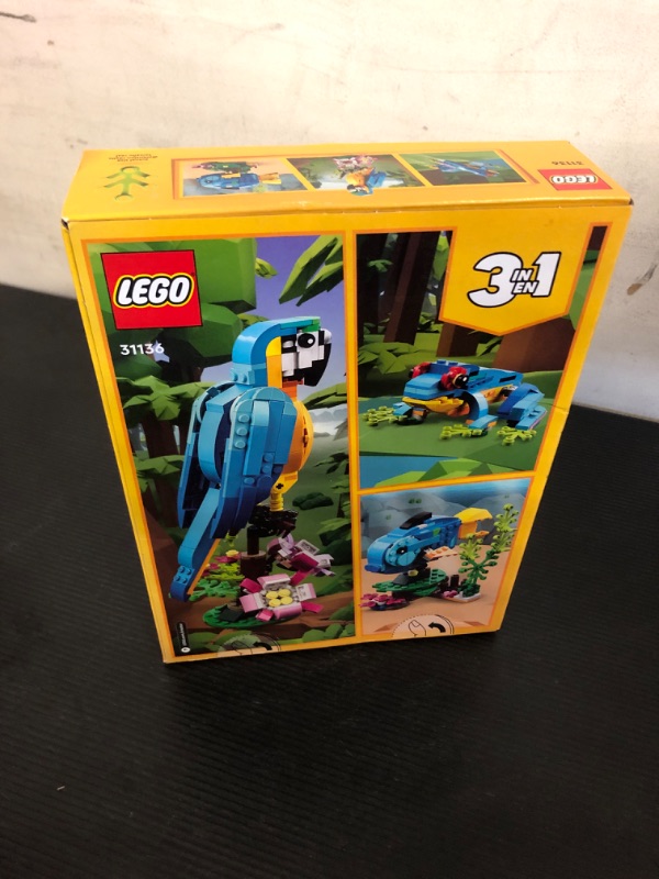 Photo 2 of LEGO Creator 3 in 1 Exotic Parrot to Frog to Fish 31136 Animal Figures Building Toy, Creative Toys and Easter Gift for Kids Ages 7 and up