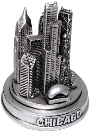 Photo 1 of mINI Size  Chicago Skyline Paperweight with a Pewter Look
