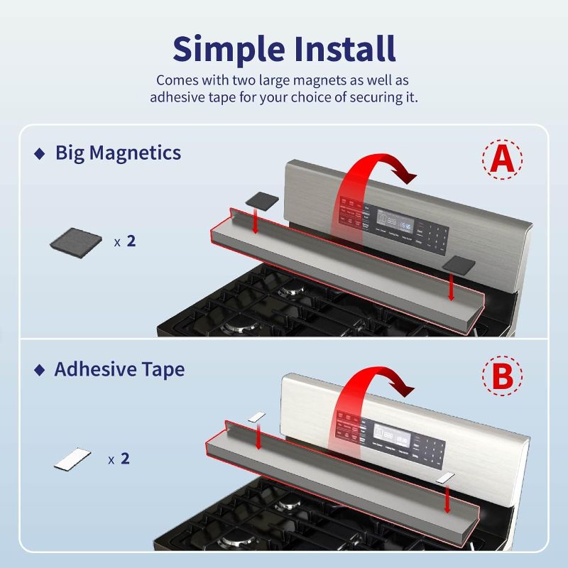 Photo 3 of 2pcs Double Sided Magnetic Adhesive to Hold Top Spice Rack on Stove, 4 x 3.5 Inch  (or multifunctional magnets ) 
