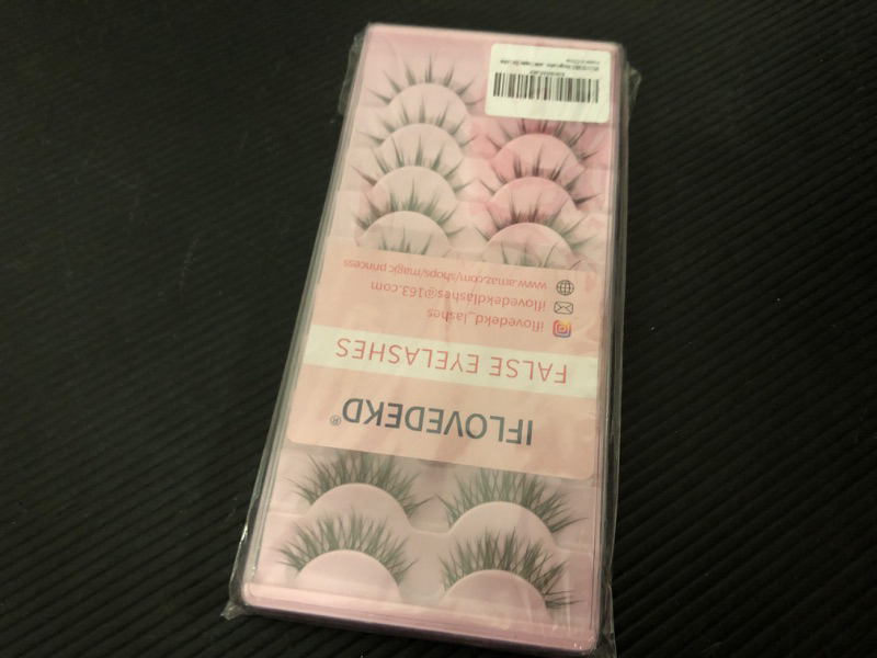 Photo 1 of IFLOVEDEKD 14 Pairs Clear Band False Eyelashes Natural Look 3D Cat Eye Lashes Fluffy Fake Eyelashes Soft False Lashes Short Lashes Natural Lashes Pack Wispy Strip Lashes Mink Reusable Fake Lashes 5D-A11