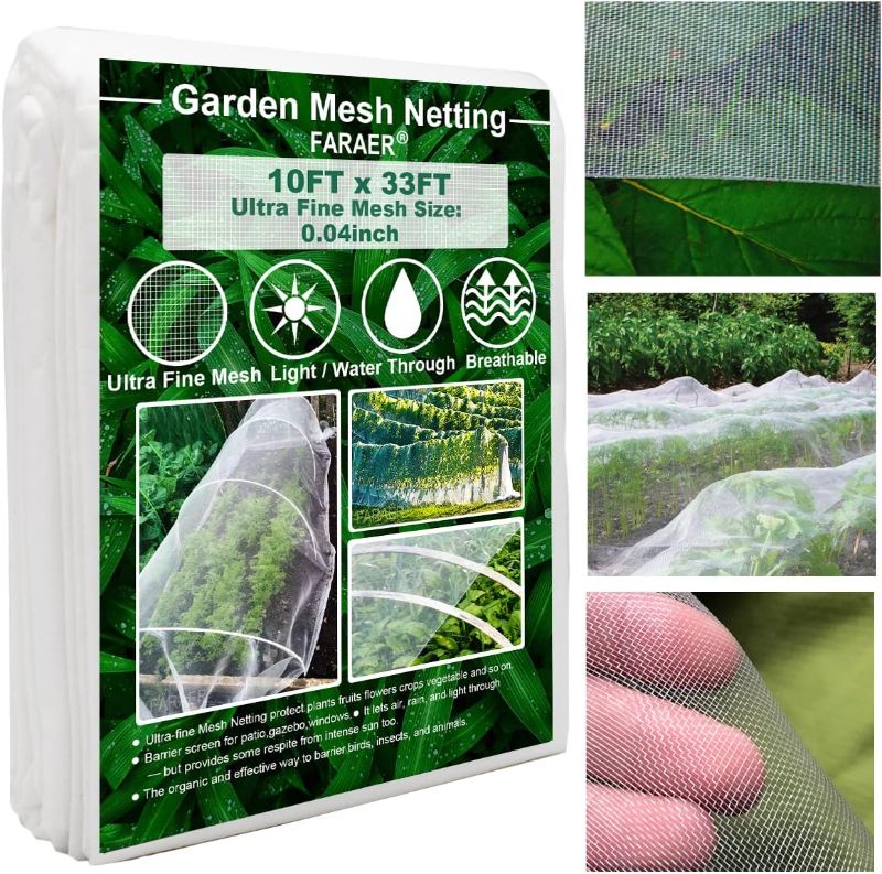 Photo 1 of Garden Netting, Keten Ultra Fine 10ft x 33ft Garden Netting Pest Barrier for Greenhouse/Garden/Raised Bed to Keep Small Animals Out, Mesh Netting Protection for Vegetables/Fruits/Flowers/Plants